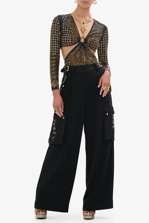 Camilla Mesh Cut Out Bodysuit with Trim they Called Her Nefertari, L