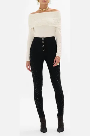 Camilla Off Shoulder Knit Top Etched into Eternity, L