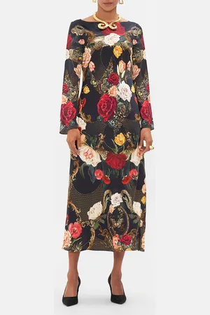 Camilla Long Sleeve Bias Dress Magic in the Manuscripts, L