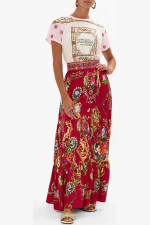 Camilla Fitted Panelled T-Shirt Just One Bite Snow White, S