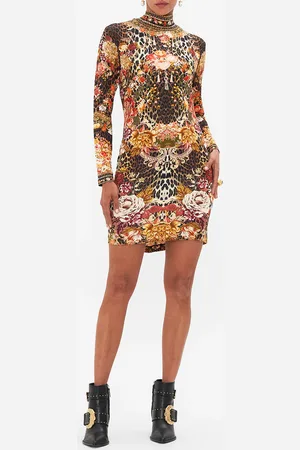 Camilla Long Sleeve Fitted Mini Dress Born in Bruges, XL