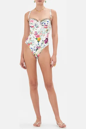Camilla Ruched Cup Underwire One Piece Plumes and Parterres, S