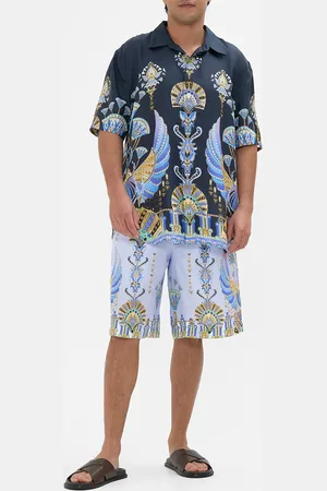 Camilla Oversized Button Through Ss Shirt Under Scarab Skies, M