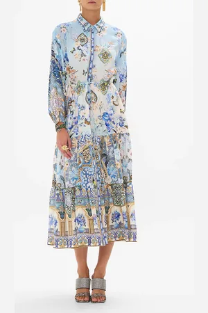 Camilla Tiered Long Shirt Dress Al Manial Palace Memoirs, L