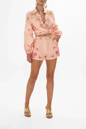 Camilla Tuck Front Short Blossoms and Brushstrokes, L