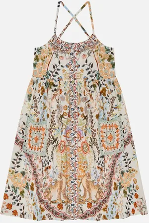 Camilla Kids Strappy Midi Dress with Crochet Pkts 12-14 in Honour of Heirlooms, 14