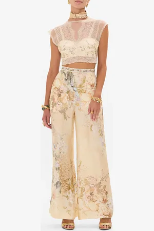 Camilla Lace Splice Top Adorned in Antiquity, XL