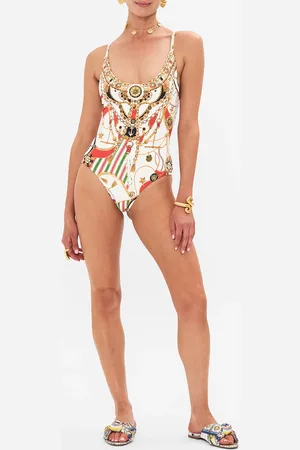 Camilla Scoop Neck One Piece with Buttons Saluti Summertime, XS