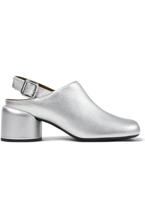 Camper Niki - Clogs for Women - Grey, size 35, Smooth leather