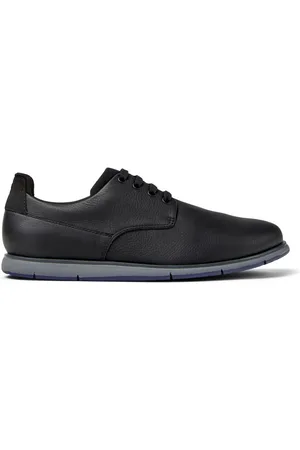 Camper Smith - Lace-up for Men - Black, size 39, Smooth leather/Cotton fabric
