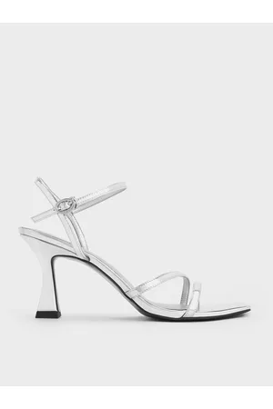 Charles & Keith Women's Clear Trapeze Heel Sandals