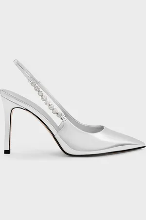 CHARLES & KEITH Flores Metallic Gem-Strap Slingback Pumps