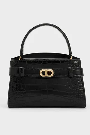 CHARLES & KEITH Aubrielle Croc-Effect Top Handle Bag