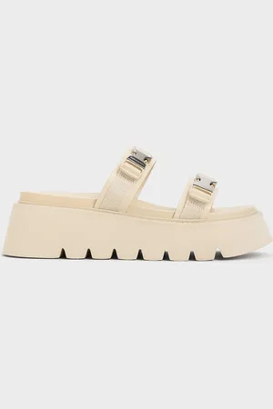 CHARLES & KEITH Laine Metallic-Buckle Flatform Sandals