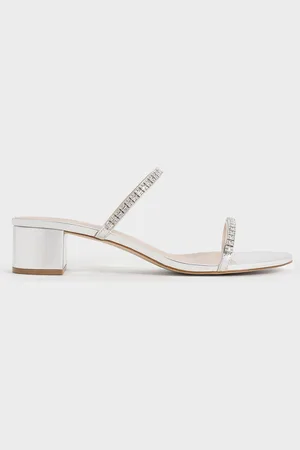 CHARLES & KEITH Ambrosia Metallic Gem-Embellished Mules
