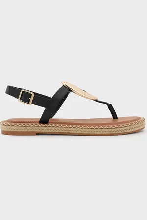 CHARLES & KEITH Metallic Oval Espadrille Sandals