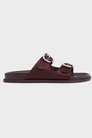 CHARLES & KEITH Recycled Polyester Embellished Buckle Sandals