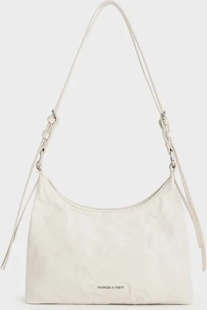 CHARLES & KEITH Lark Crinkle-Effect Hobo Bag