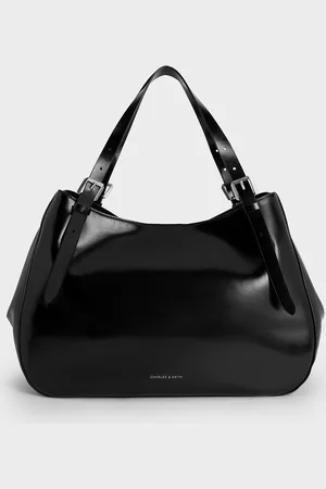 CHARLES & KEITH Buckle-Strap Slouchy Tote Bag