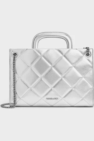 CHARLES & KEITH Apfra Metallic Quilted Chain-Handle Bag