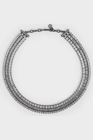 CHARLES & KEITH Crystal Triple-Row Tennis Necklace