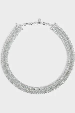 CHARLES & KEITH Crystal Triple-Row Tennis Necklace