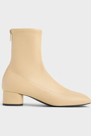 CHARLES & KEITH Stitch-Trim Heeled Ankle Boots