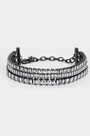 CHARLES & KEITH Crystal Triple-Row Tennis Bracelet