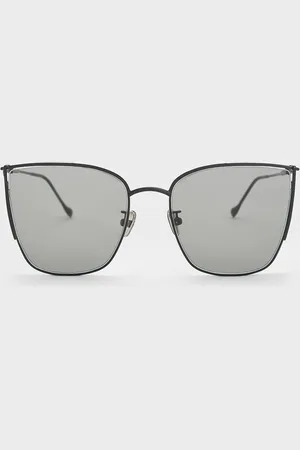 CHARLES & KEITH Shea Metallic-Rim Square Sunglasses
