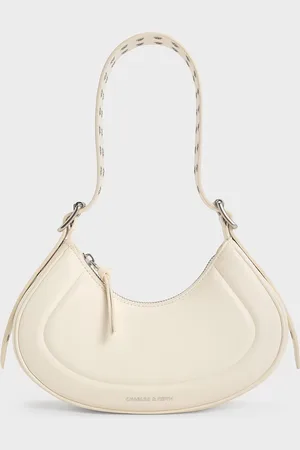 CHARLES & KEITH Petra Grommet-Strap Curved Shoulder Bag