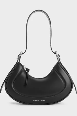 CHARLES & KEITH Petra Grommet-Strap Curved Shoulder Bag