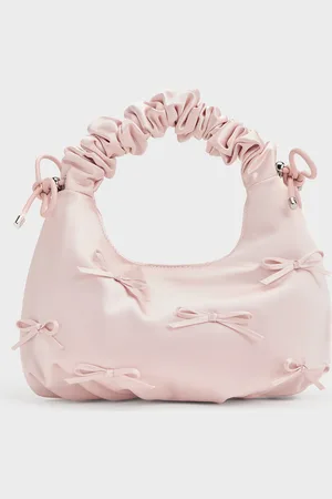 CHARLES & KEITH Satin Bow Ruched-Handle Bag