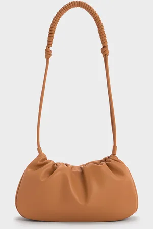 CHARLES & KEITH Lorelai Ruched Knotted-Strap Shoulder Bag