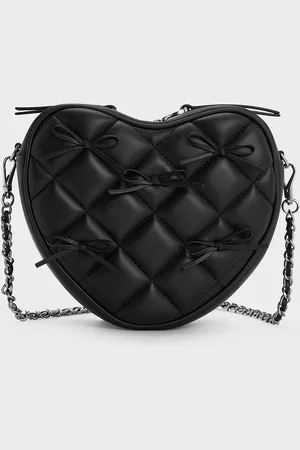 CHARLES & KEITH Philomena Bow Quilted Heart Crossbody Bag