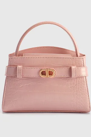 CHARLES & KEITH Aubrielle Croc-Effect Top Handle Bag