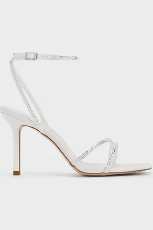 CHARLES & KEITH Satin Crystal-Embellished Stiletto-Heel Sandals