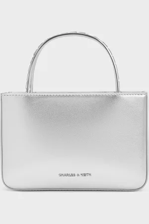 CHARLES & KEITH Satin Crystal-Embellished Top Handle Bag