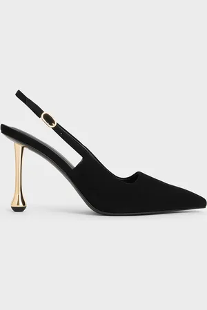 CHARLES & KEITH Faux Suede Sculptural-Heel Pointed-Toe Pumps