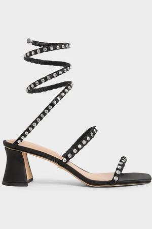 CHARLES & KEITH Goldie Recycled Polyester Gem-Encrusted Spiral Sandals