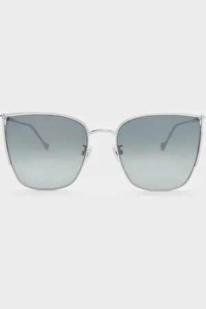 CHARLES & KEITH Shea Metallic-Rim Square Sunglasses