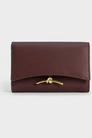CHARLES & KEITH Huxley Metallic Accent Front Flap Wallet