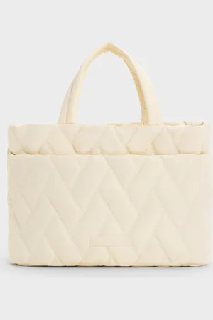 CHARLES & KEITH Nylon Chevron Boxy Tote Bag