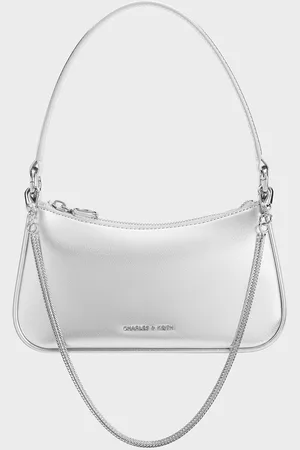 CHARLES & KEITH Elspeth Metallic Curved Shoulder Bag