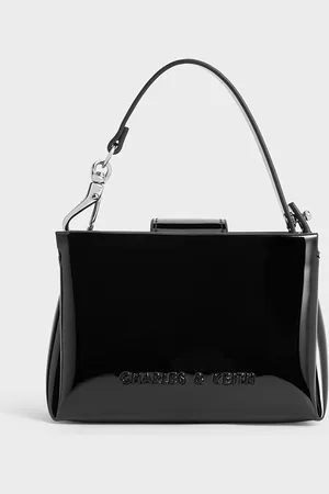 CHARLES & KEITH Bosie Patent Top Handle Pouch