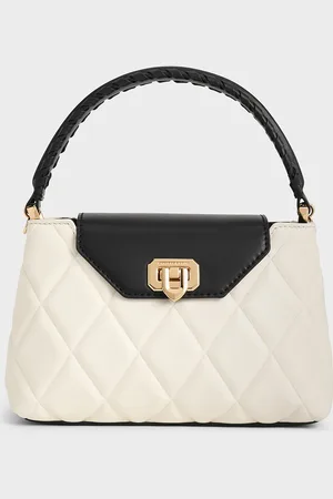 CHARLES & KEITH Arwen Quilted Braided-Strap Top Handle Bag