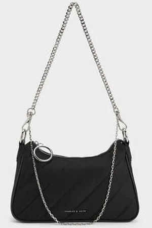 CHARLES & KEITH Philomena Nylon Puffy Chain-Strap Crossbody Bag