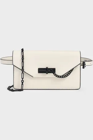 CHARLES & KEITH Samantha Envelope Chain-Embellished Crossbody Bag