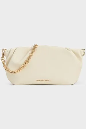 CHARLES & KEITH Brigette Ruched Chain-Handle Clutch
