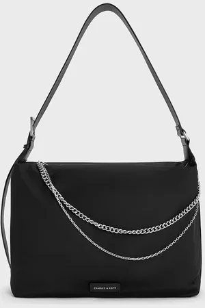 CHARLES & KEITH Nylon Chain-Link Slouchy Shoulder Bag