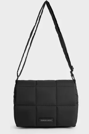 CHARLES & KEITH Mini Errya Nylon Quilted Puffy Crossbody Bag